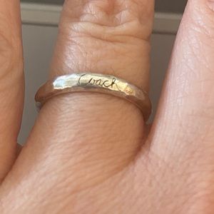 Coach brand hammered sterling silver ring